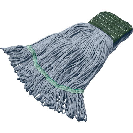 Carlisle 369120G14 Medium Blue Grease Release Looped-End Mop w/ Green Band