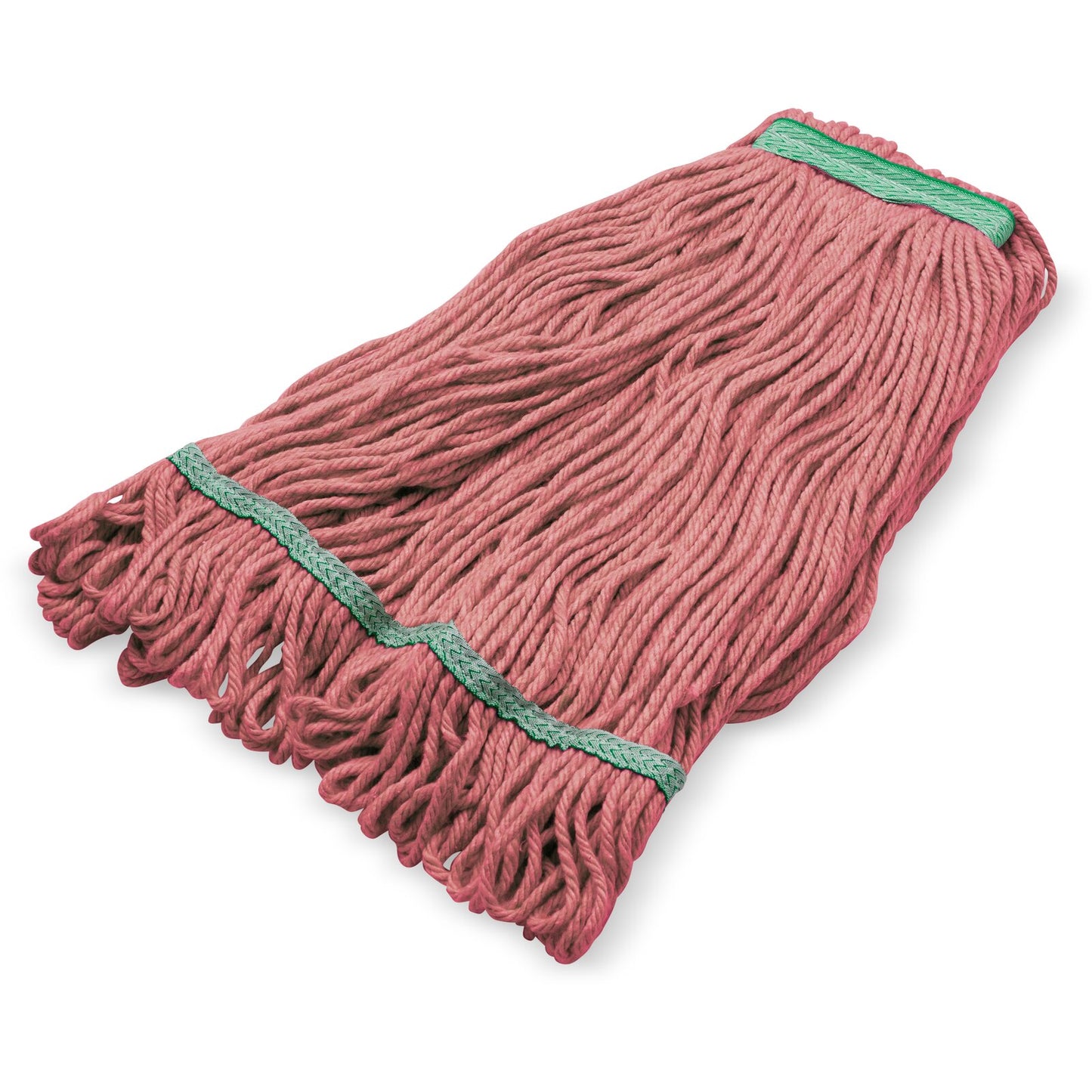 Carlisle 369417B05 Medium Red Acrylic Fiber 4 Ply Looped-End Mop w/ Green Band