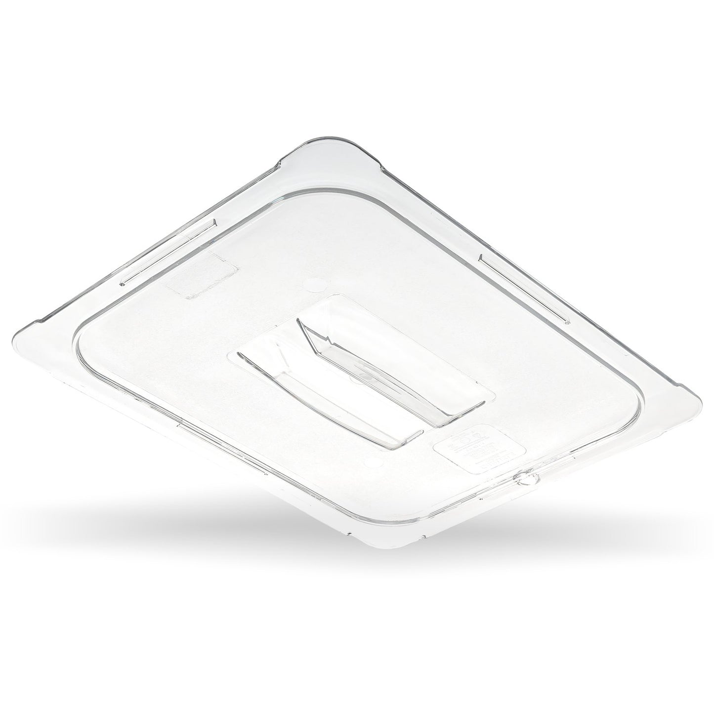 Carlisle 10210U07 Full-Size Clear Polycarbonate StorPlus Handled Universal Lid