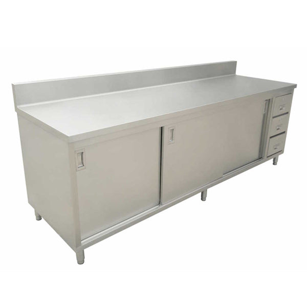 Omcan 45285 30" x 60" Worktable with Cabinet, Drawers, and Sliding Doors