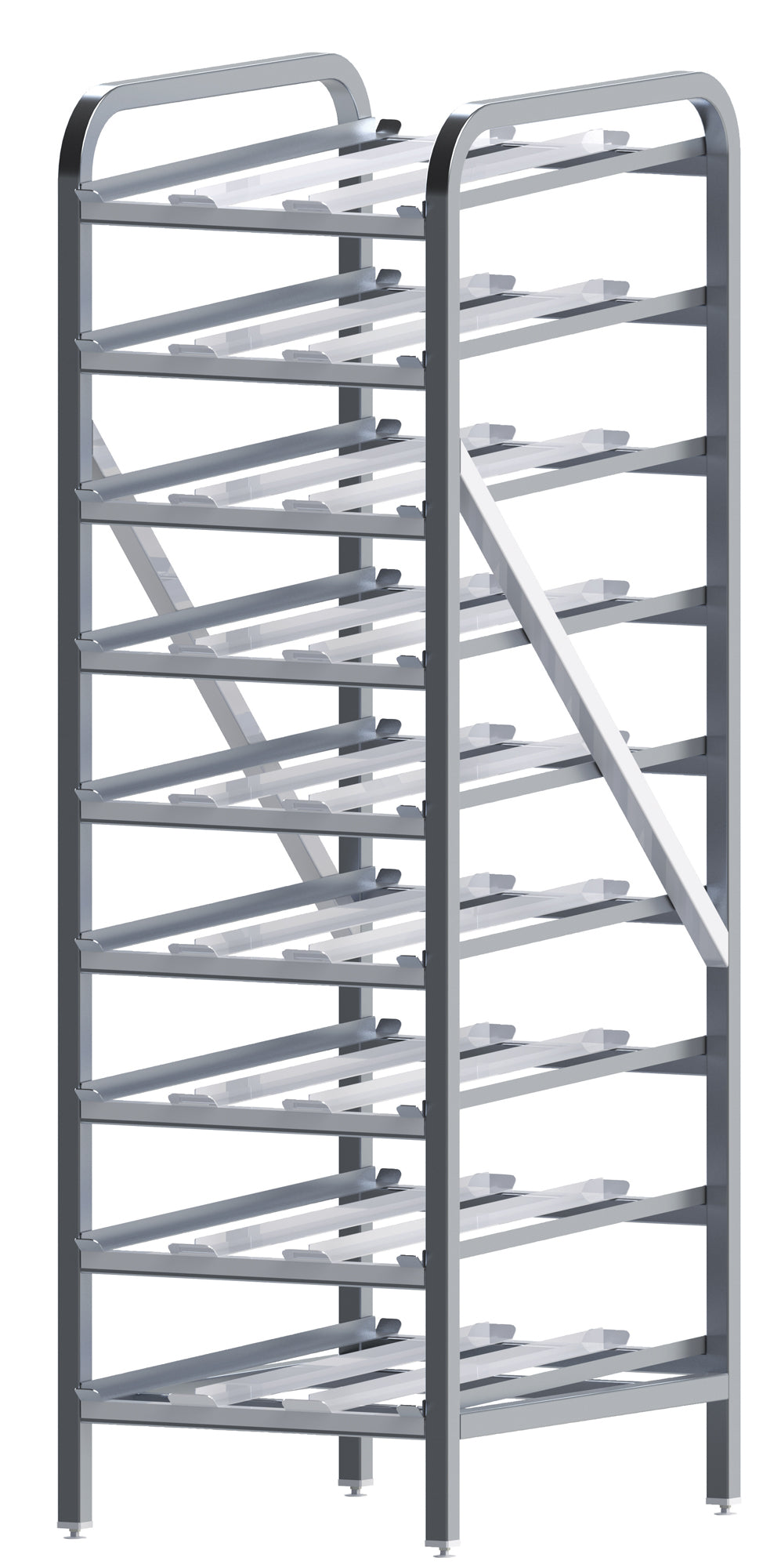 Winco ALCR-9 9-Tier Aluminum Heavy Duty Stationary Can Storage Rack