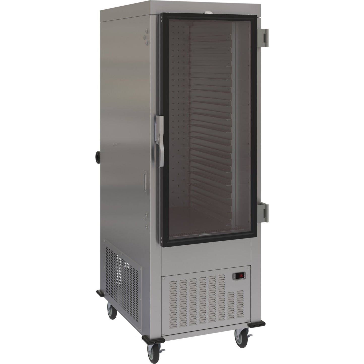 Dinex DXPACR15RCL Stainless Steel Air Curtain Refrigerator with Right Hinged Clear Door