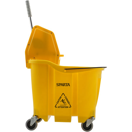 Sparta 4690404 35 Qt Yellow OmniFit Mop Bucket Combo: Down Press Wringer