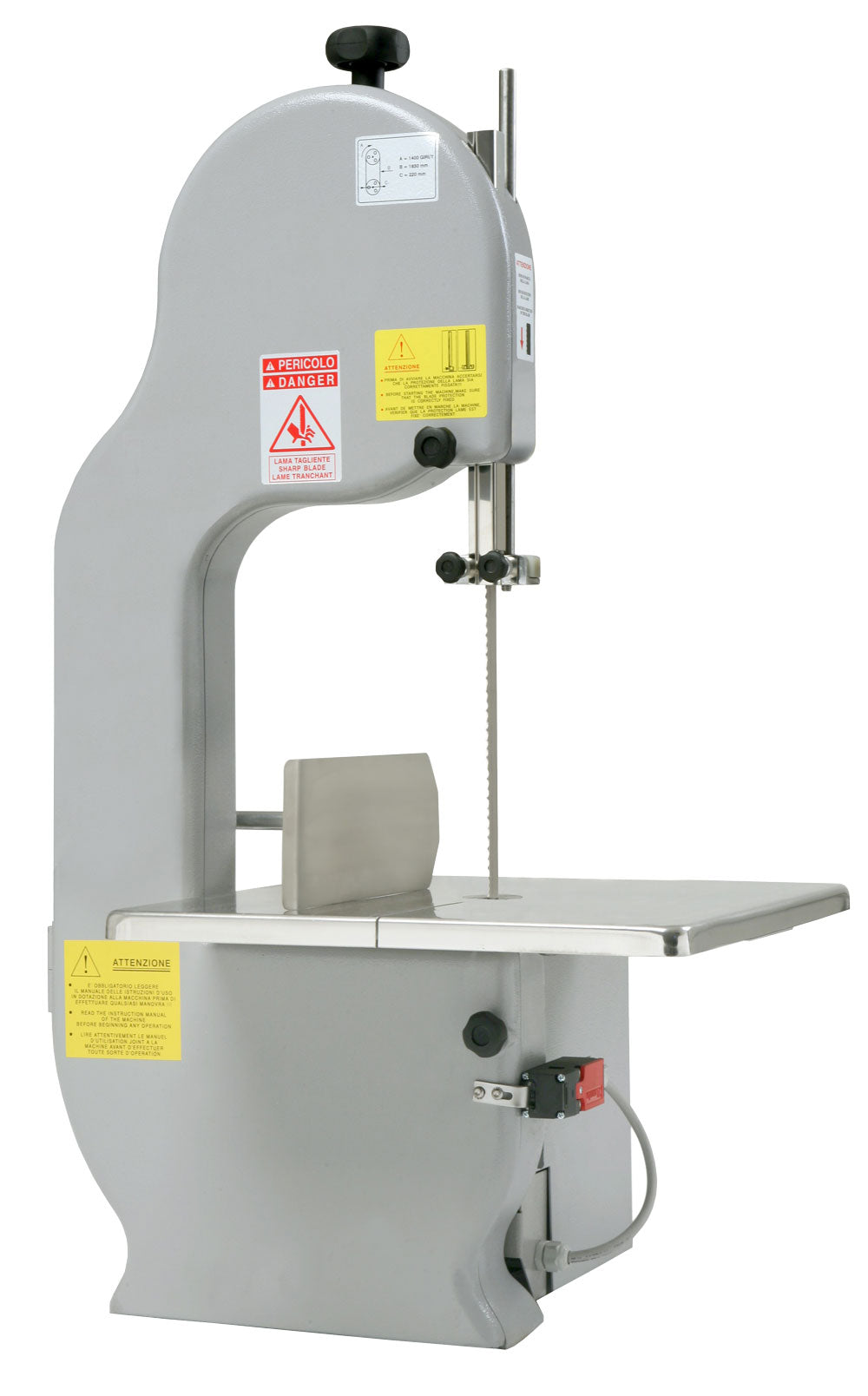 Omcan 45506 Tabletop European Band Saw with 72-inch Blade Length and 1.2 HP Motor Medium-duty