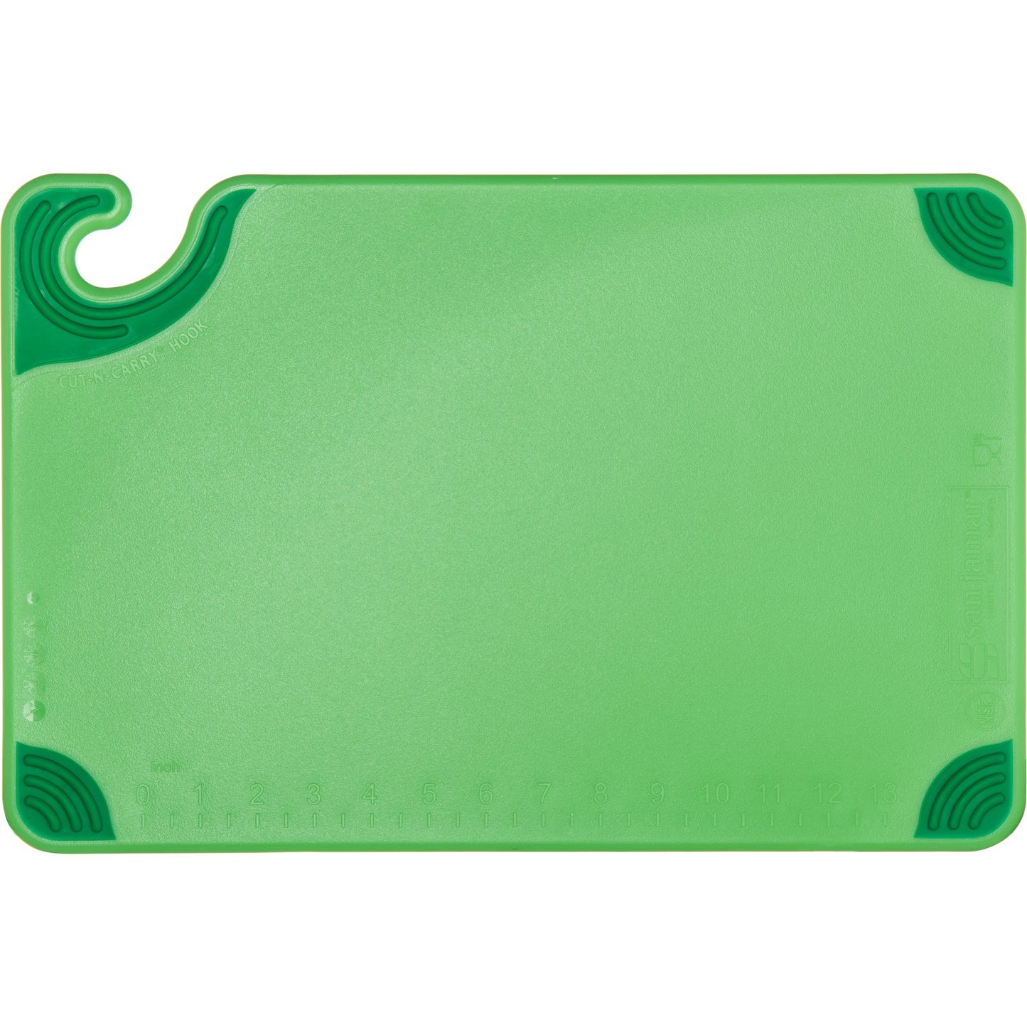 San Jamar CBG121812GN 12" x 18" x 0.5" Green Saf-T-Grip Cutting Board