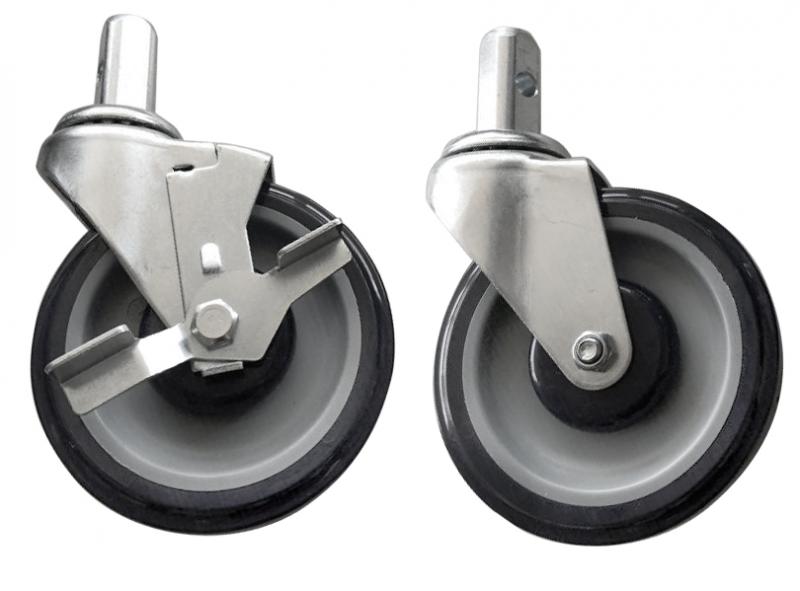 Omcan 28637 Wheels with Brakes for Pan and Lug Racks