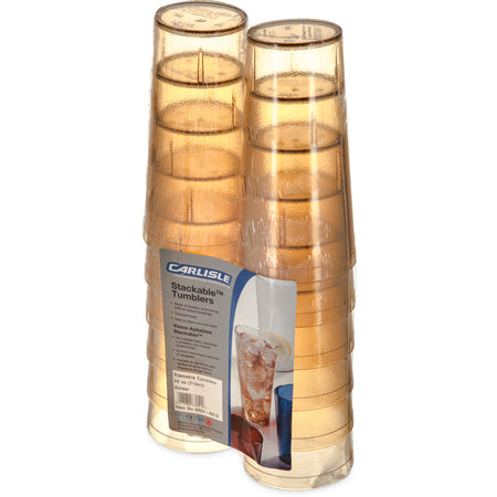 Carlisle 5224-8213 24 oz Amber SAN Stackable Tumbler (12/pk)