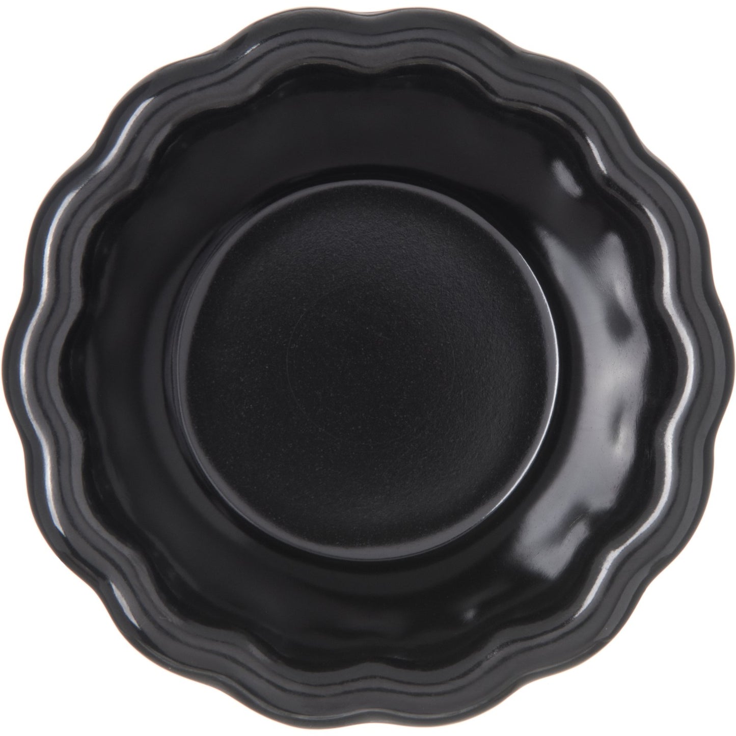 Carlisle 4394303 2 oz Black Melamine Scalloped Ramekin