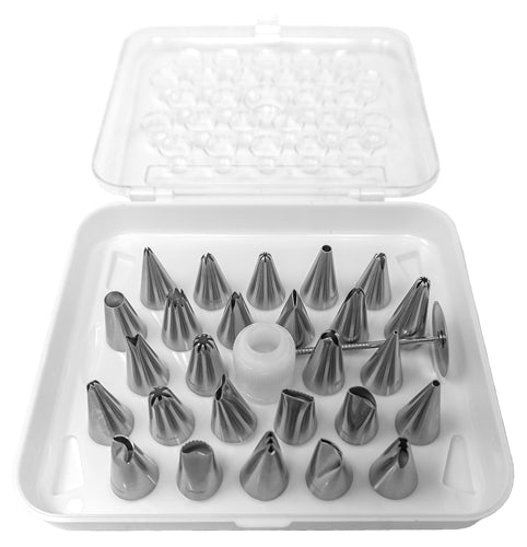 Omcan 48897 26 Piece Stainless Steel Seamless Cake Decorating Set