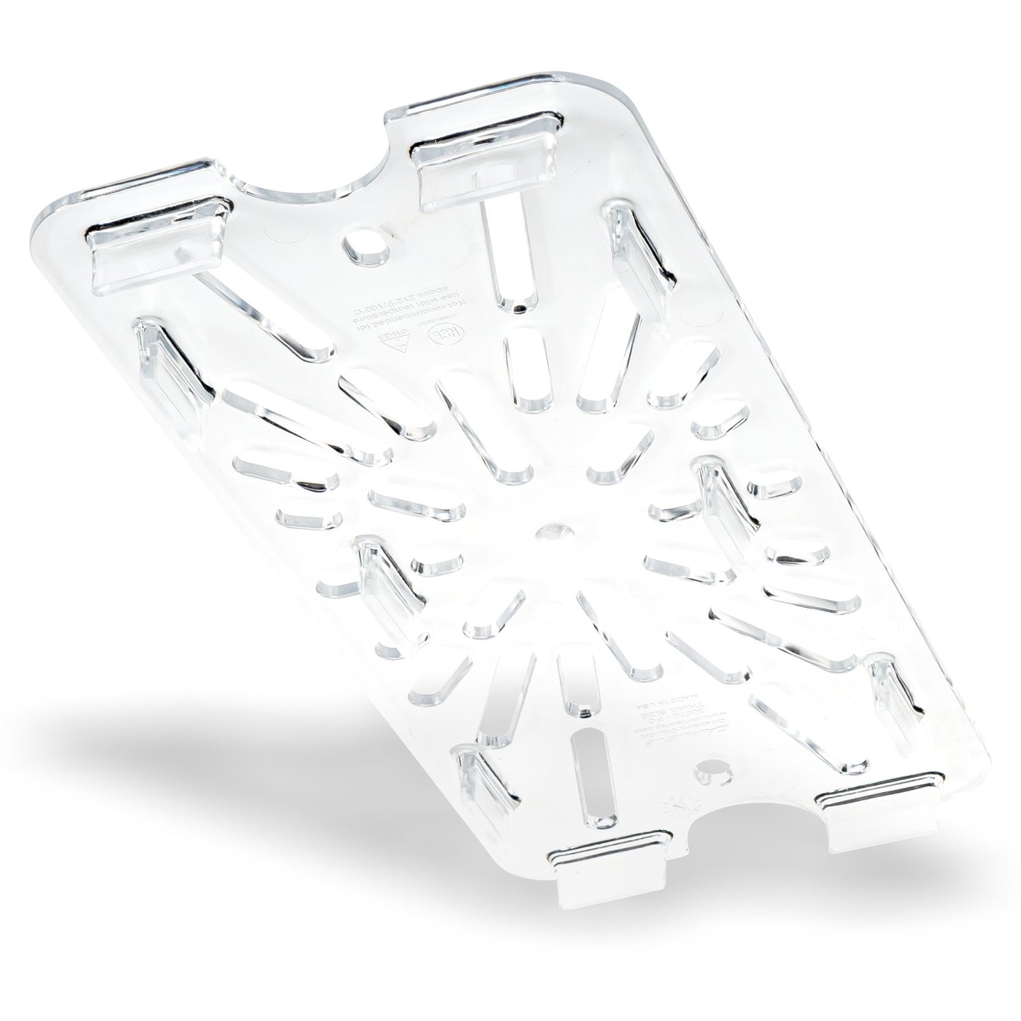 Carlisle 3067007 1/3 Size Clear Polycarbonate StorPlus Food Pan Drain Grate