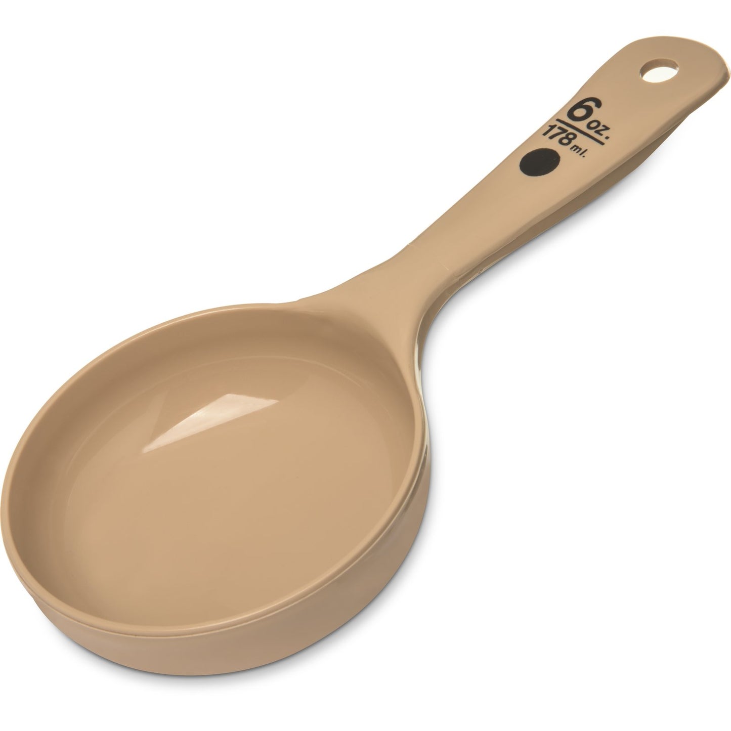 Carlisle 433006 6 oz Beige Polycarbonate Measure Miser Solid Short Handle