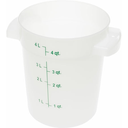 Carlisle 1097402 4 Qt White Round Polyethylene StorPlus Food Storage Container