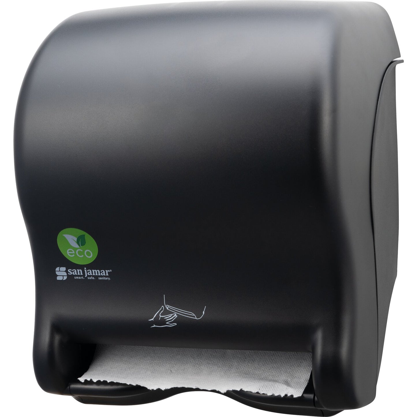 San Jamar T8400REBK Black Classic ecoLogic Smart Essence Electronic Roll Towel Dispenser