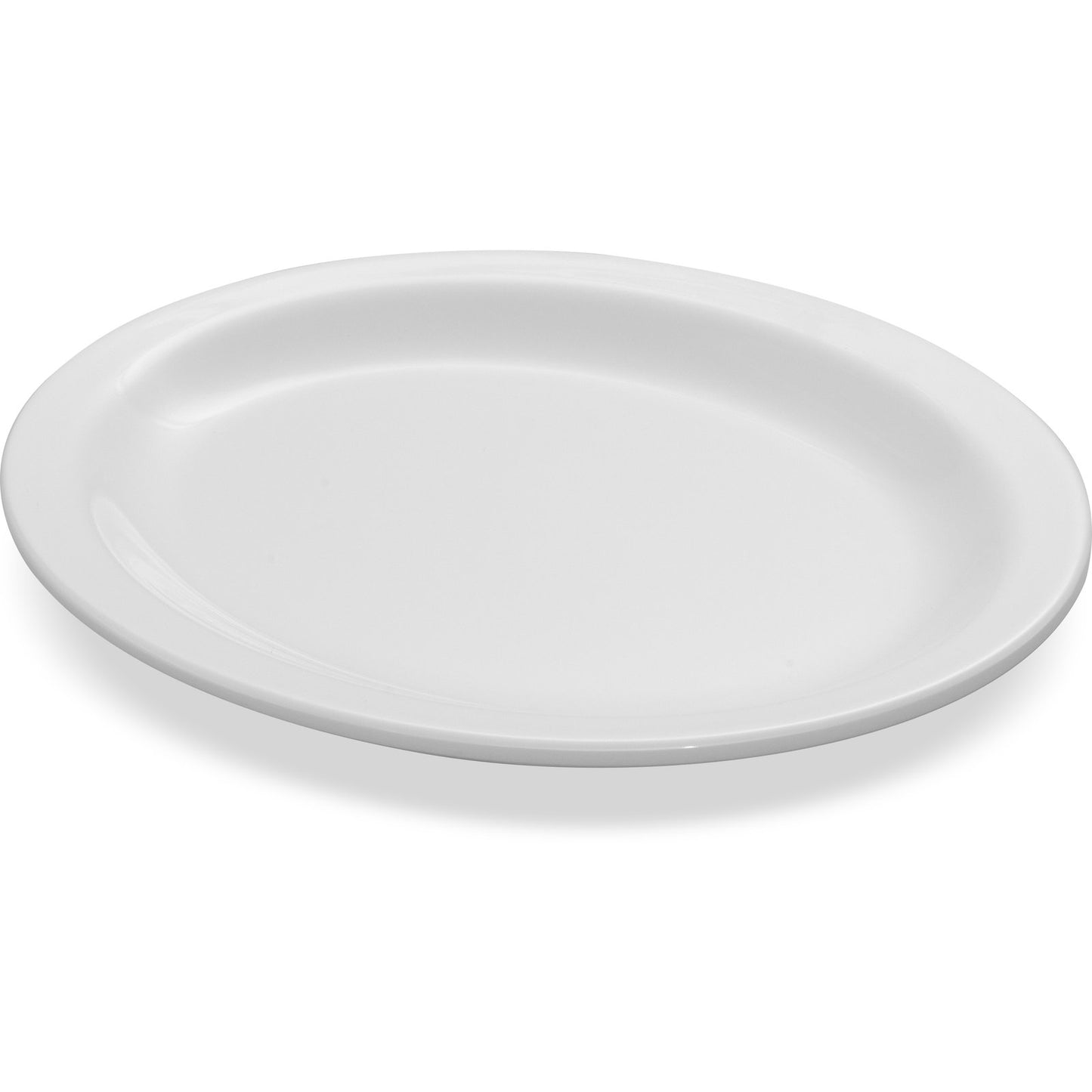 Carlisle KL12702 12" x 9" White Kingline Melamine Oval Platter Tray