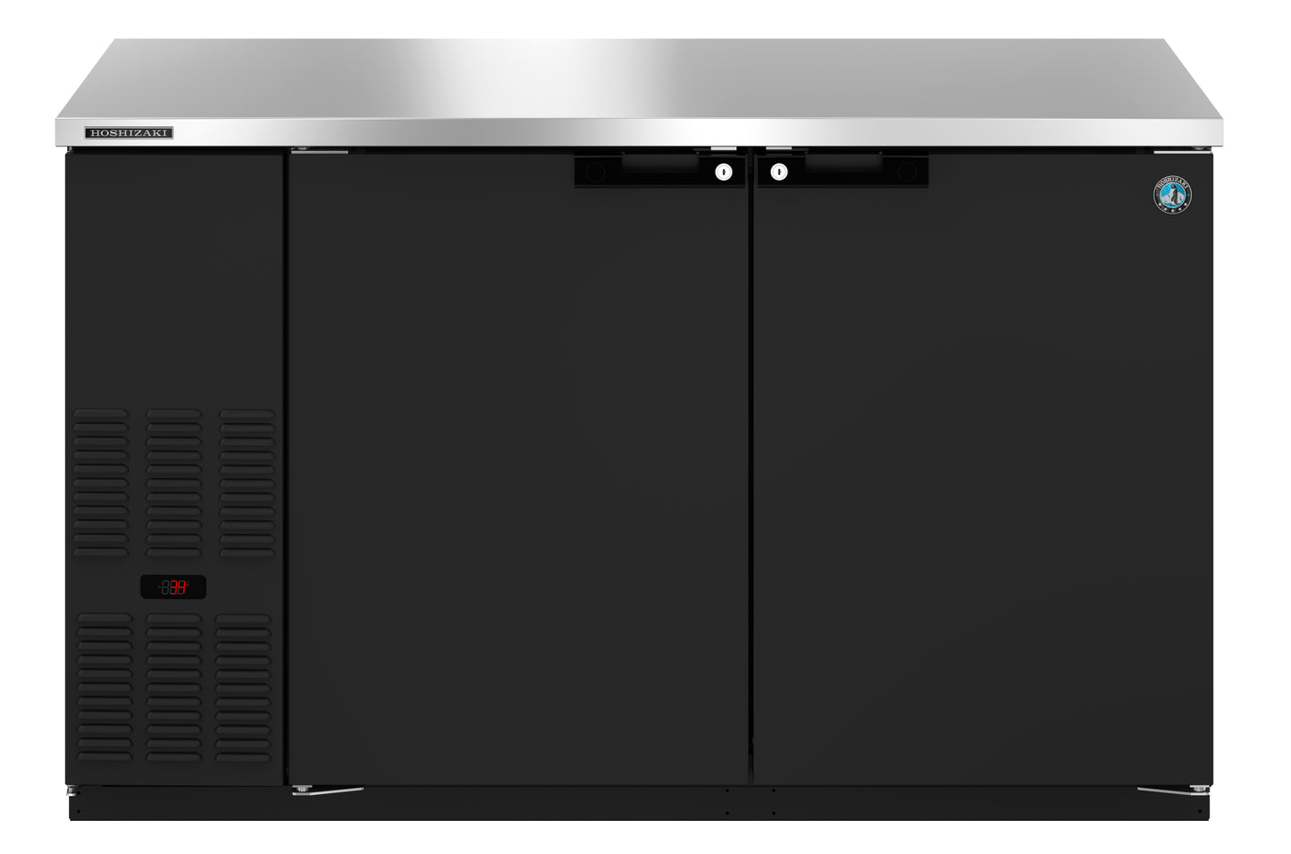 Hoshizaki BB59 Black Two Section Vinyl Back Bar Back Bar, Solid Doors Refrigerator