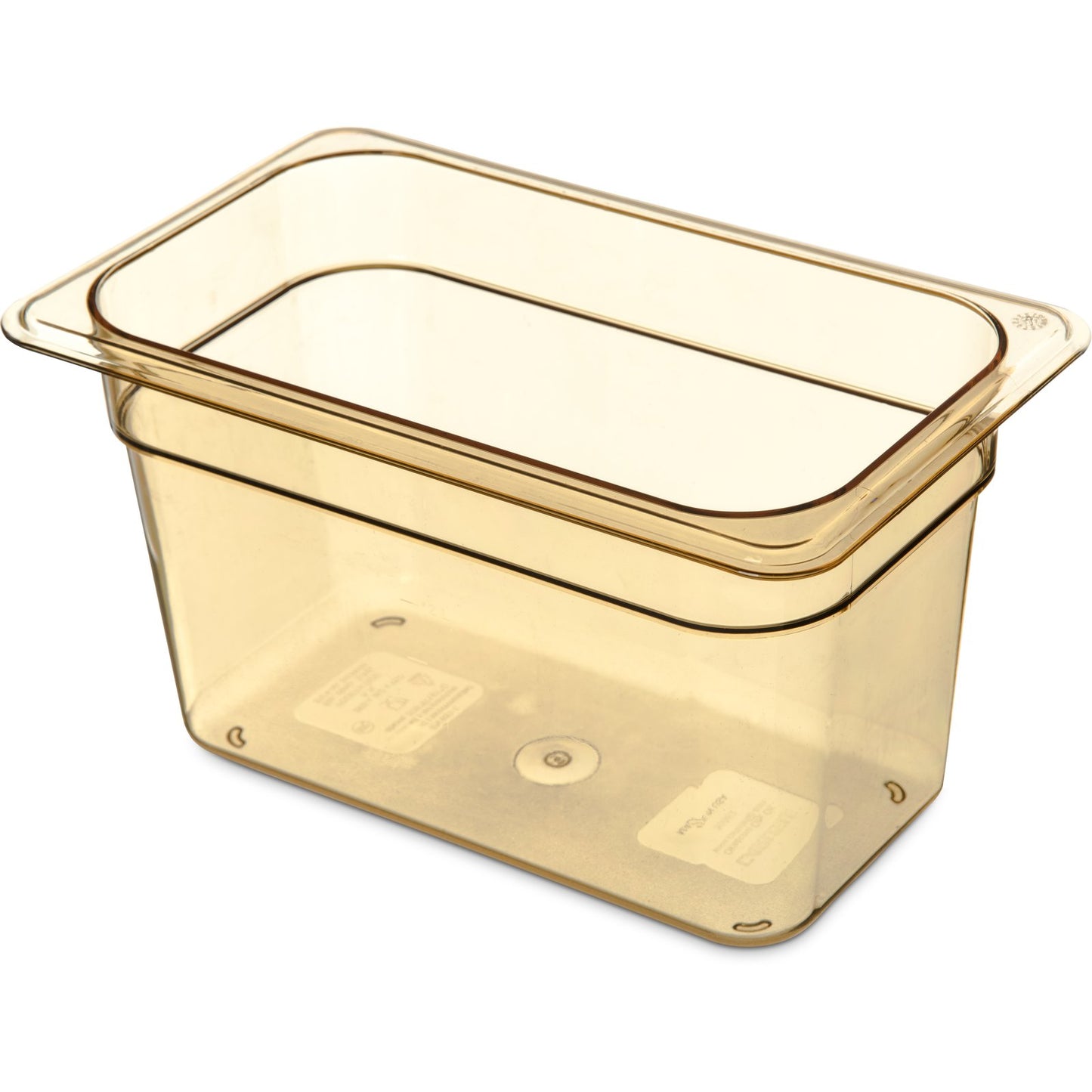 Carlisle 3088213 1/4 Size Amber High Heat Plastic StorPlus Food Pan, 6" Deep