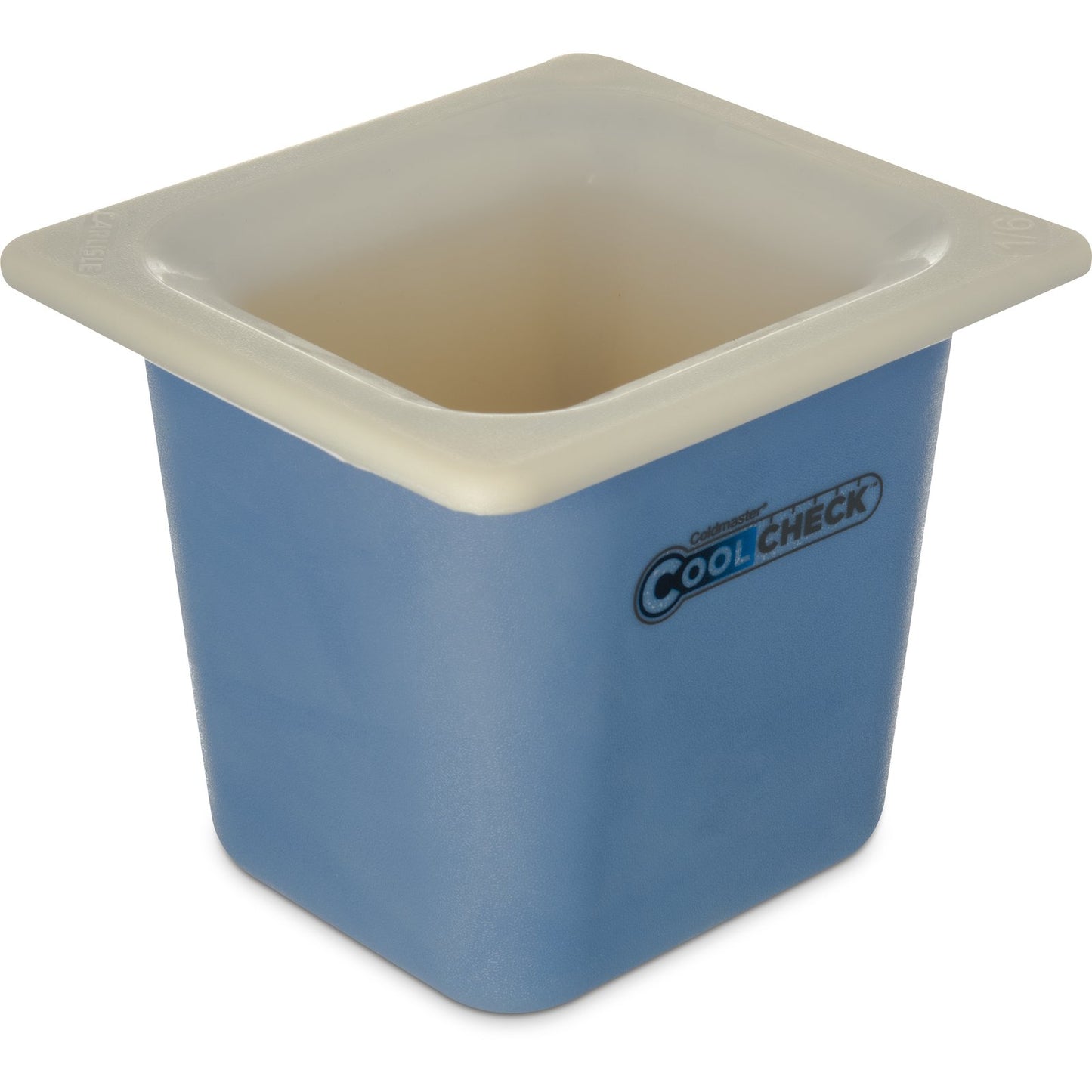 Carlisle CM1104C1402 1.6 Qt 1/6 Size White/Blue Coldmaster CoolCheck Food Pan