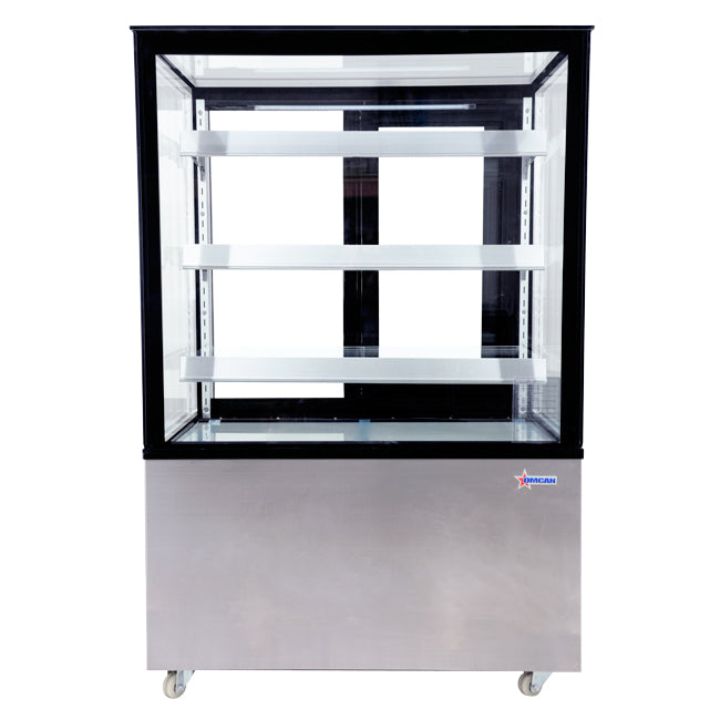 Omcan 44382 36-inch Square Glass Floor Refrigerated Display Case