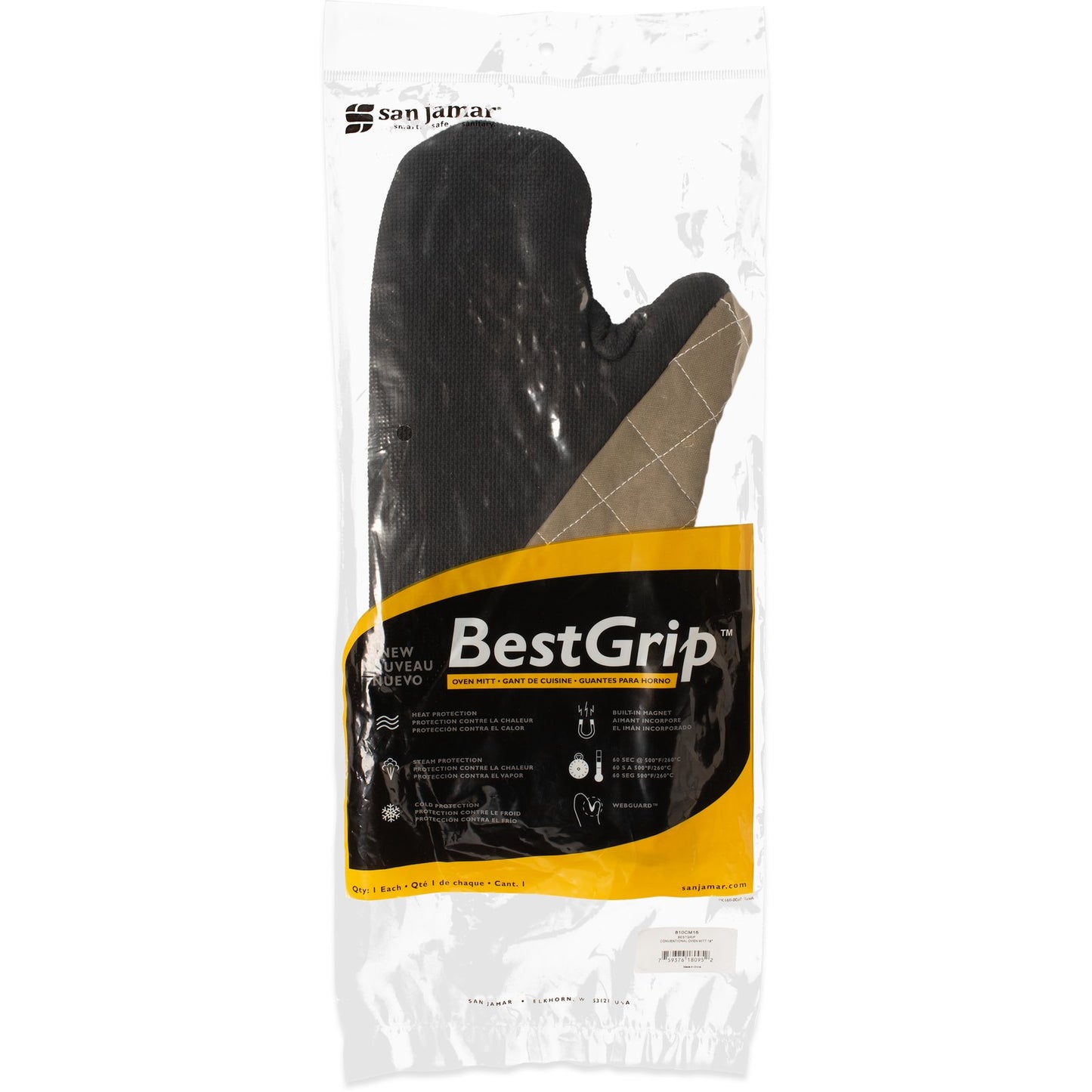 Carlisle 810CM15 15 Tan Bestgrip Conventional Oven Mitt