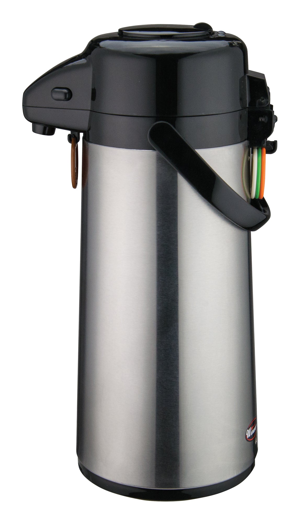 Winco AP-522 2.2L Stainless Steel Body Glass Lined Airpot w/ Push Button Top