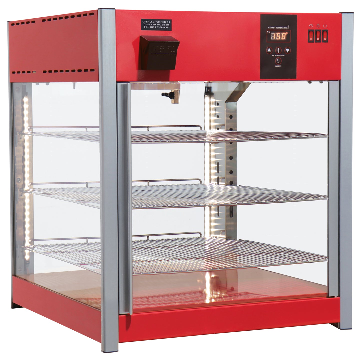 Winco EDM-1PT Red Electric Display Merchandiser, Pass Through Warmer