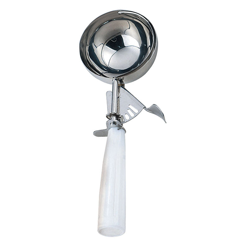 Omcan 34840 4 2/3 oz Ice Cream Disher with White Plastic Handle (Size 6)