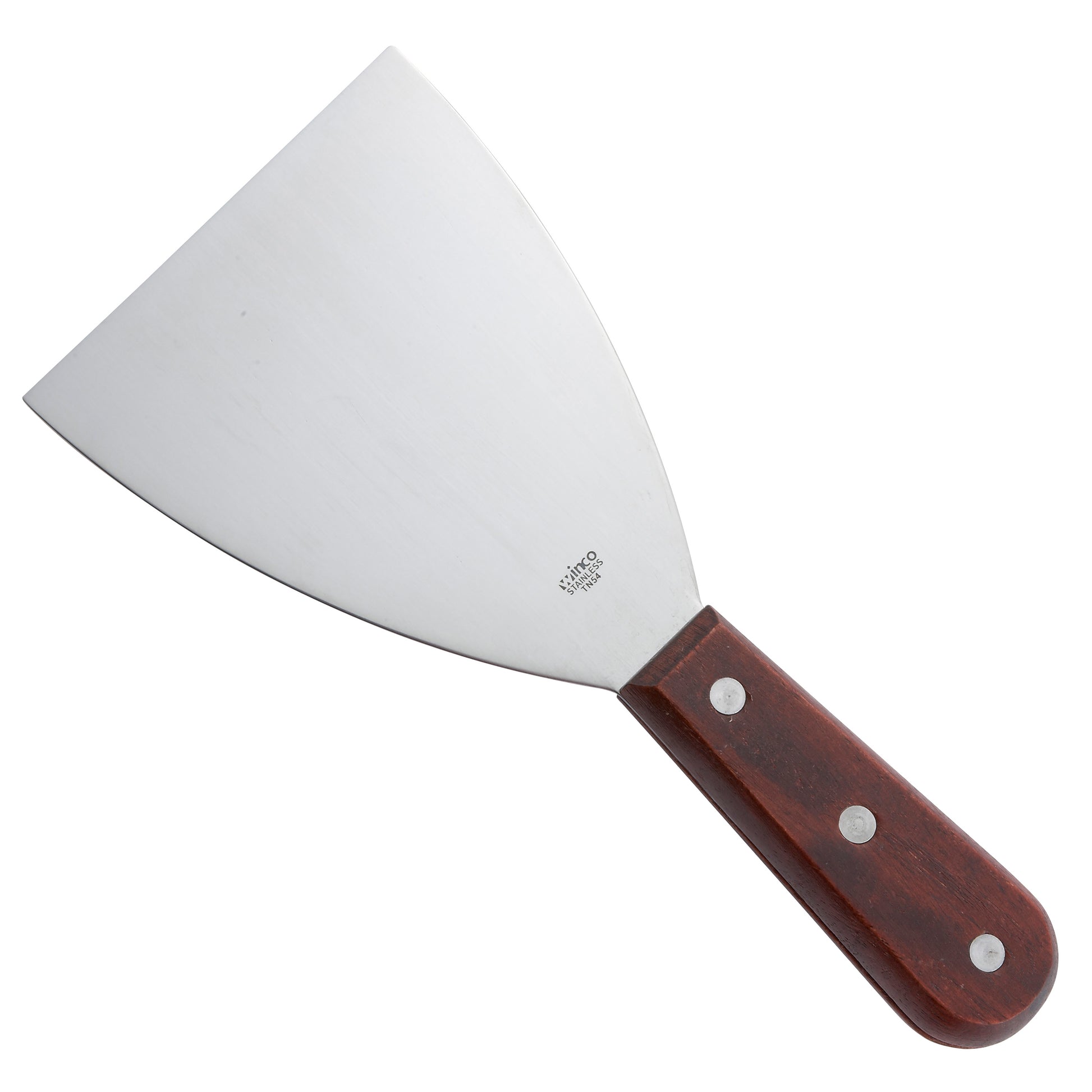 Winco TN54 Mirror-Finish Scraper, Wooden Handle