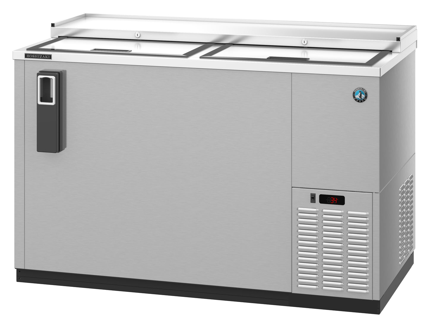 Hoshizaki CC50-S Two Section Stainless Steel Back Bar Bottle Cooler, Slide Top Doors Refrigerator