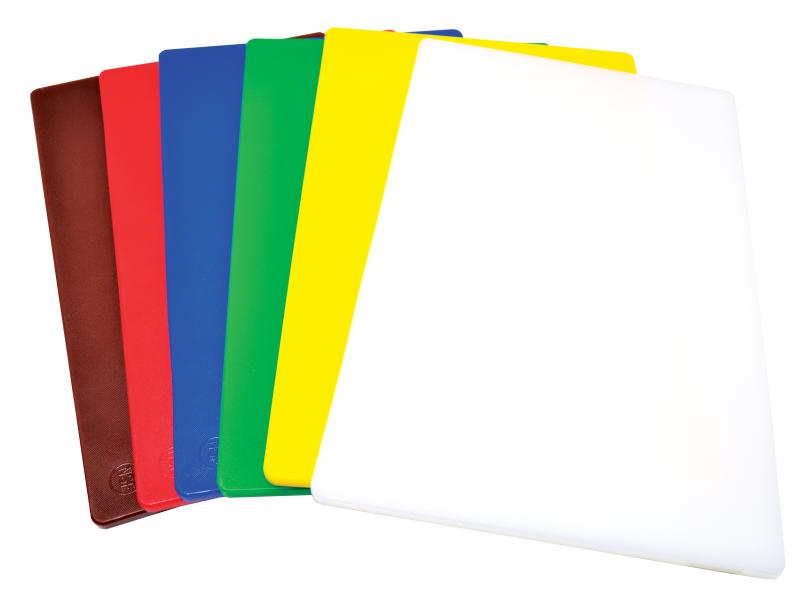Omcan 41197 12" x 18" x 1/2" Blue Polyethylene Rigid Cutting Board