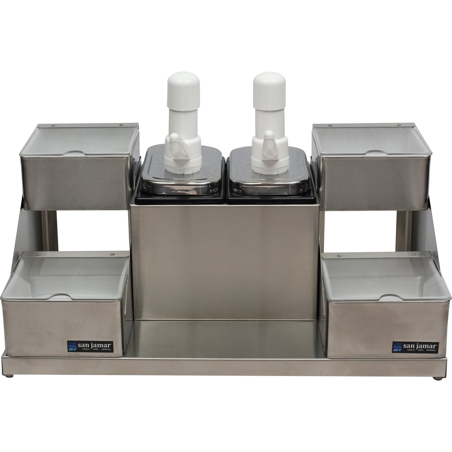San Jamar P9724 Silver Stainless Steel Self-Service Condiment Center