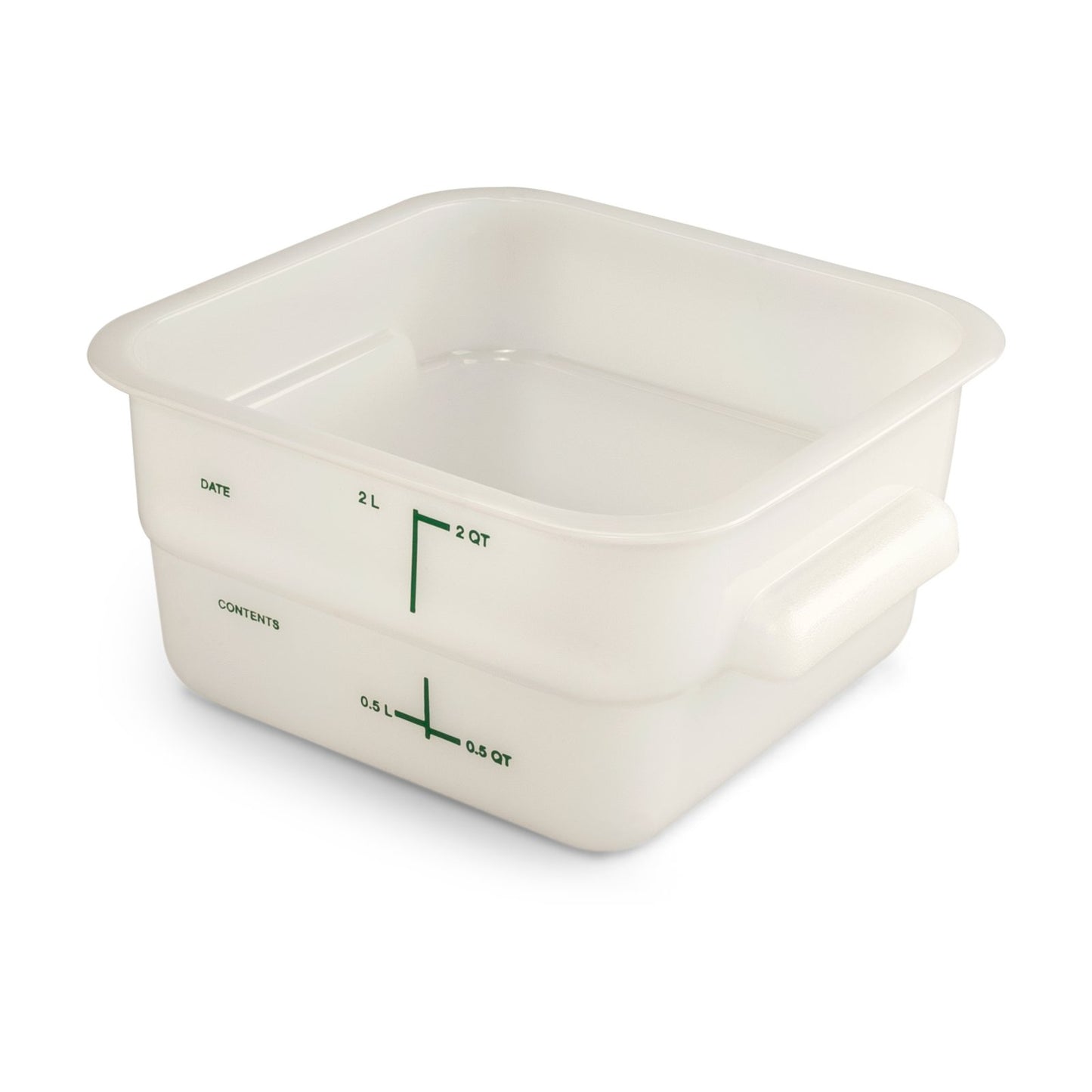 Carlisle 11960PE02 2 Qt White Square Polyethylene Food Storage Container