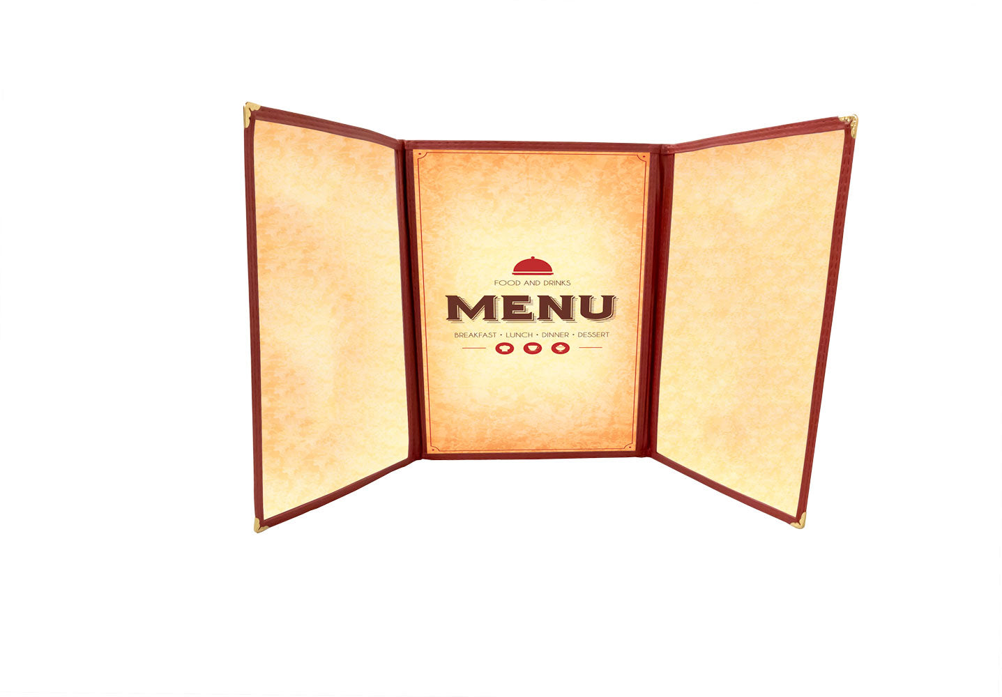 Omcan 39800 9 1/2" x 11 3/4" Red Triple Fold Menu Holder