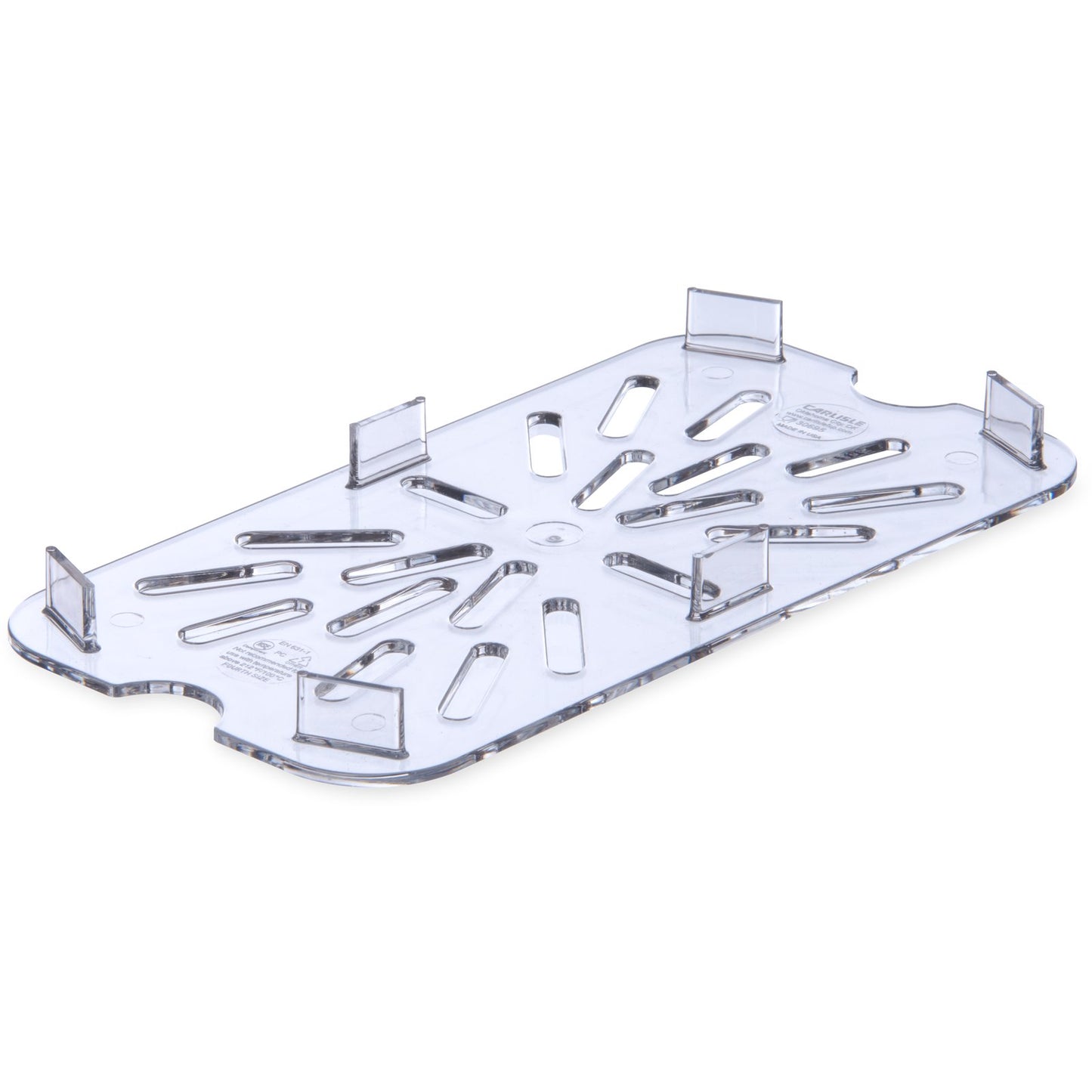 Carlisle 3069507 1/4 Size Clear Polycarbonate StorPlus Food Pan Drain Grate