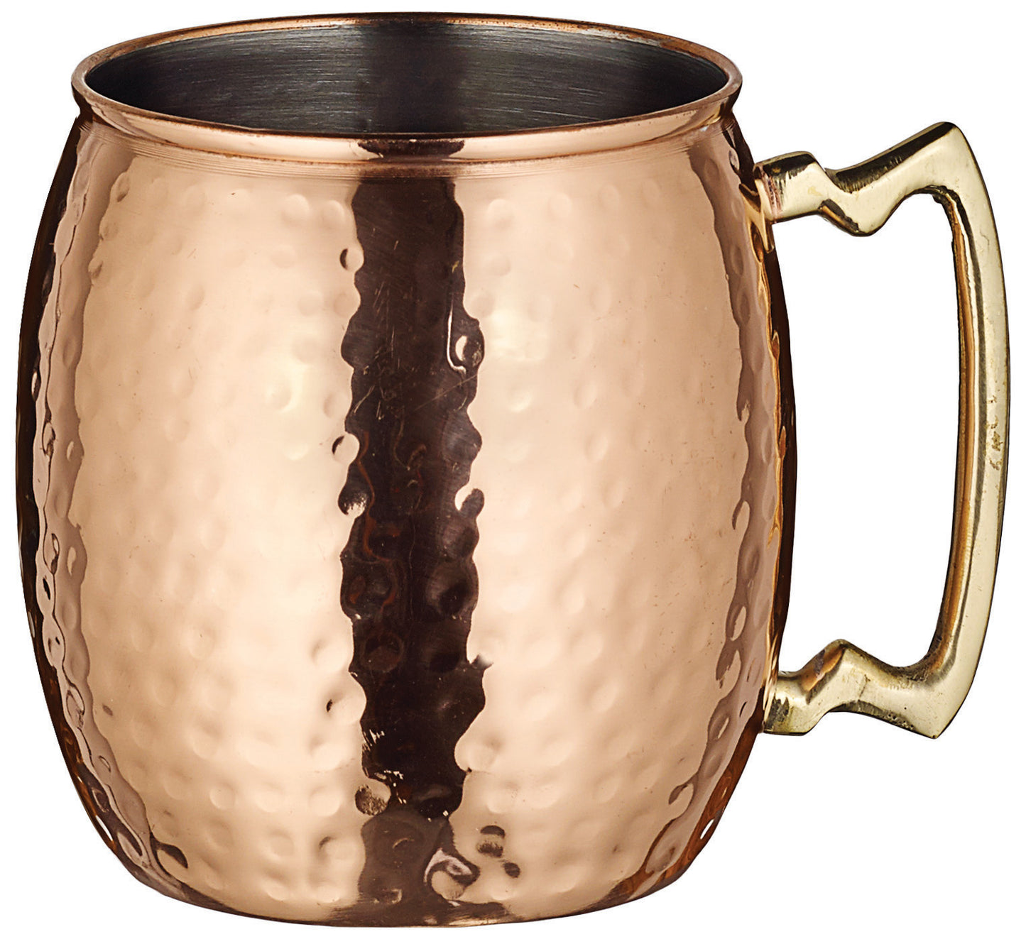 Winco CMM-20H 20 oz. Copper-Plated Hammered Moscow Mule Mug with Brass Handle