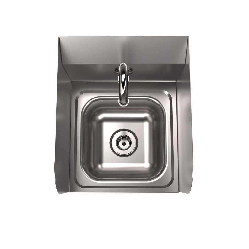 BK Resources BKHS-W-SS-1-SS-BKKPG Stainless Steel Space Saver Hand Sink w/ Sidesplashes & Faucet