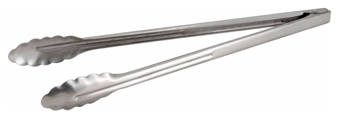 Winco UT-16HT 16" Stainless Steel Utility Tong, Extra Heavyweight