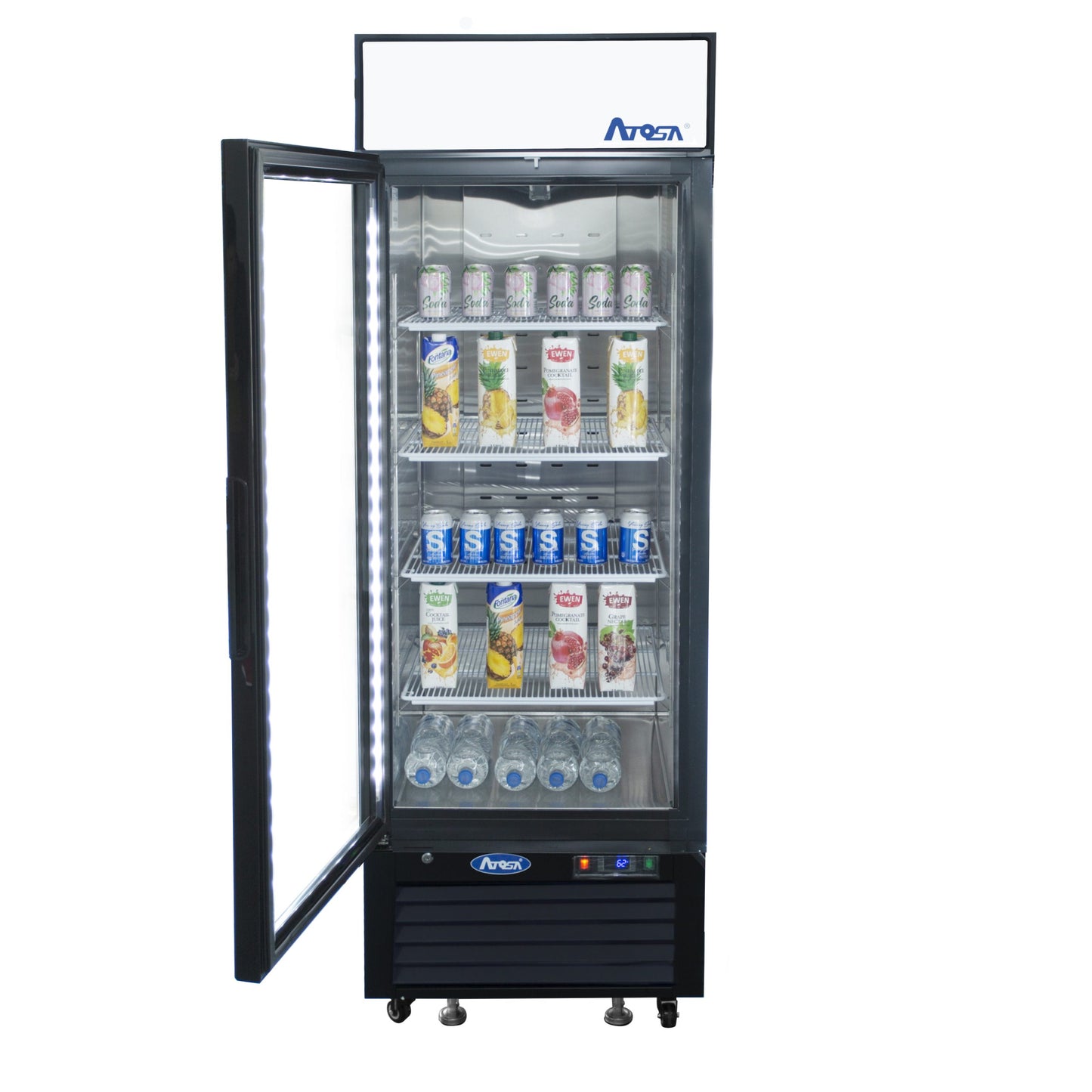 Atosa MCF8720GRL 19.39 Cuft Black Single Glass Door Bottom Mount Merchandiser Freezer