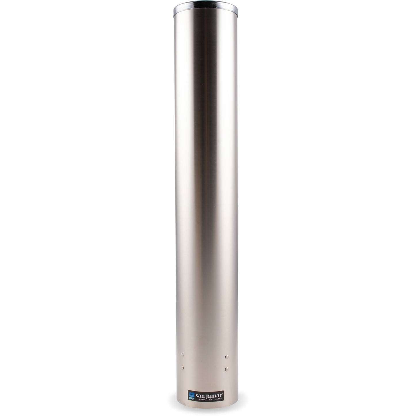 San Jamar C4200PF 23.5" Small Stainless Steel Pull-Type Foam Cup Dispenser