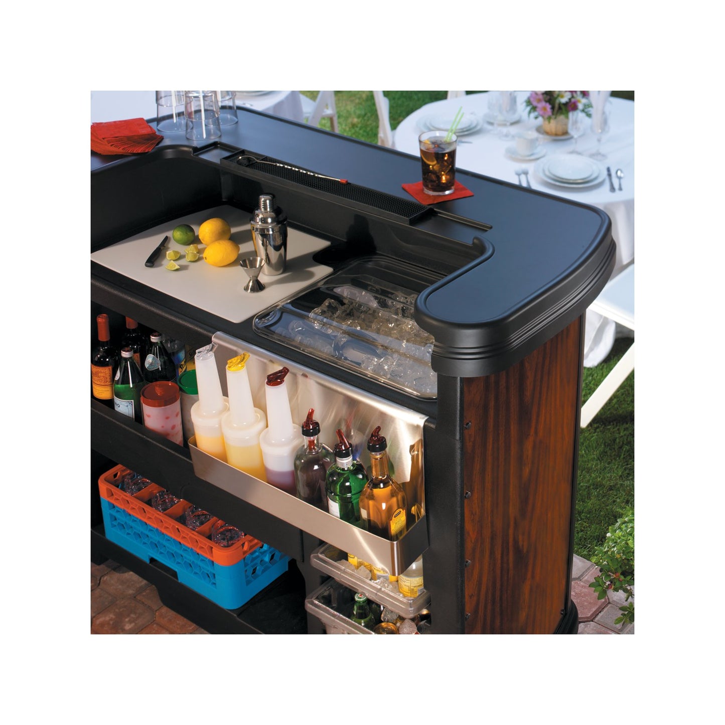 Carlisle 7550094 Cherry Wood Maximizer Portable Bar
