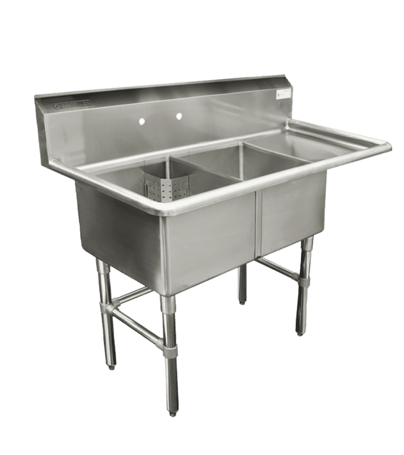 Thorinox TDS-1818-R18 18" X 18" Double Sink with Right Drainboard