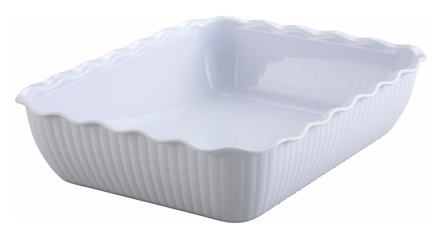Winco CRK-13W 13" x 10" x 3" White Deli Crock