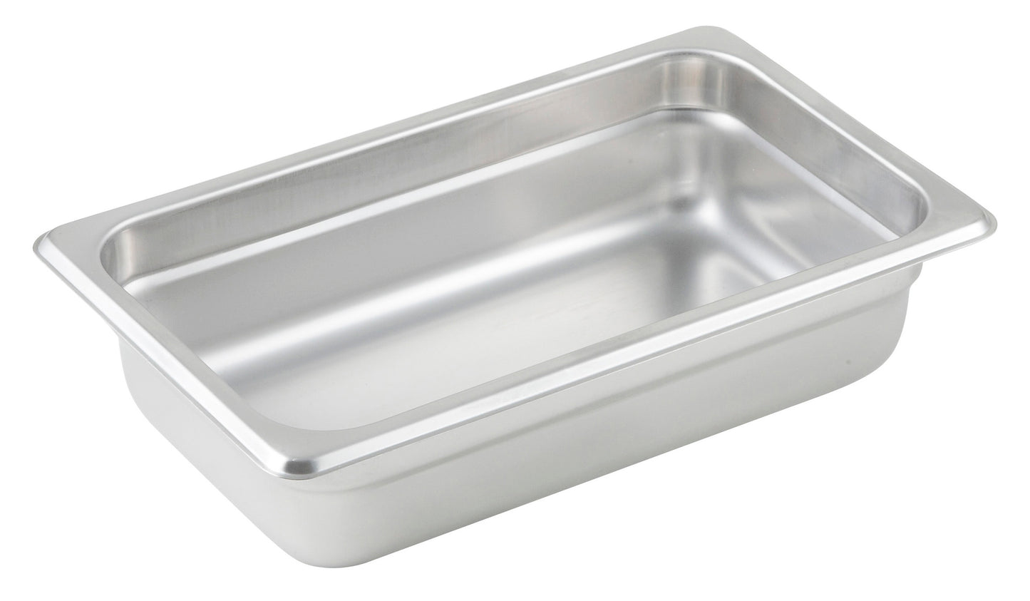 Winco SPJL-402 1/4 Size Stainless Steel Anti-jam Steam Pan, 2-1/2"" Deep