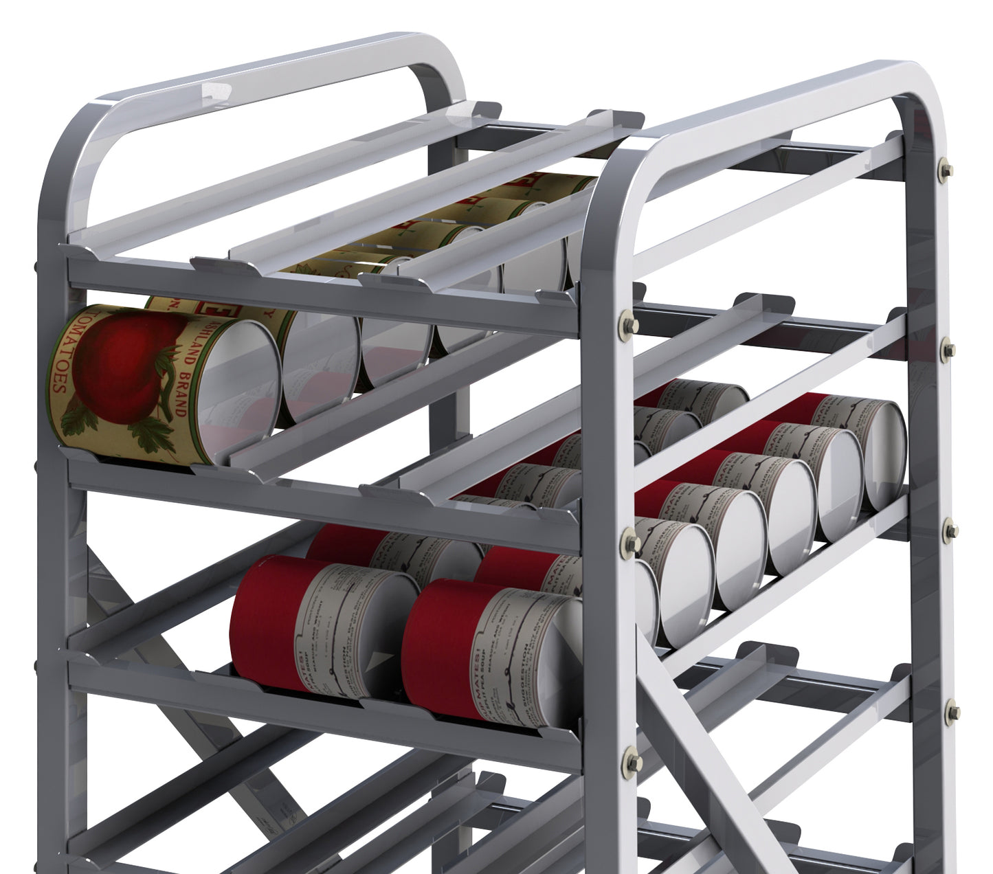 Winco ALCR-9 9-Tier Aluminum Heavy Duty Stationary Can Storage Rack