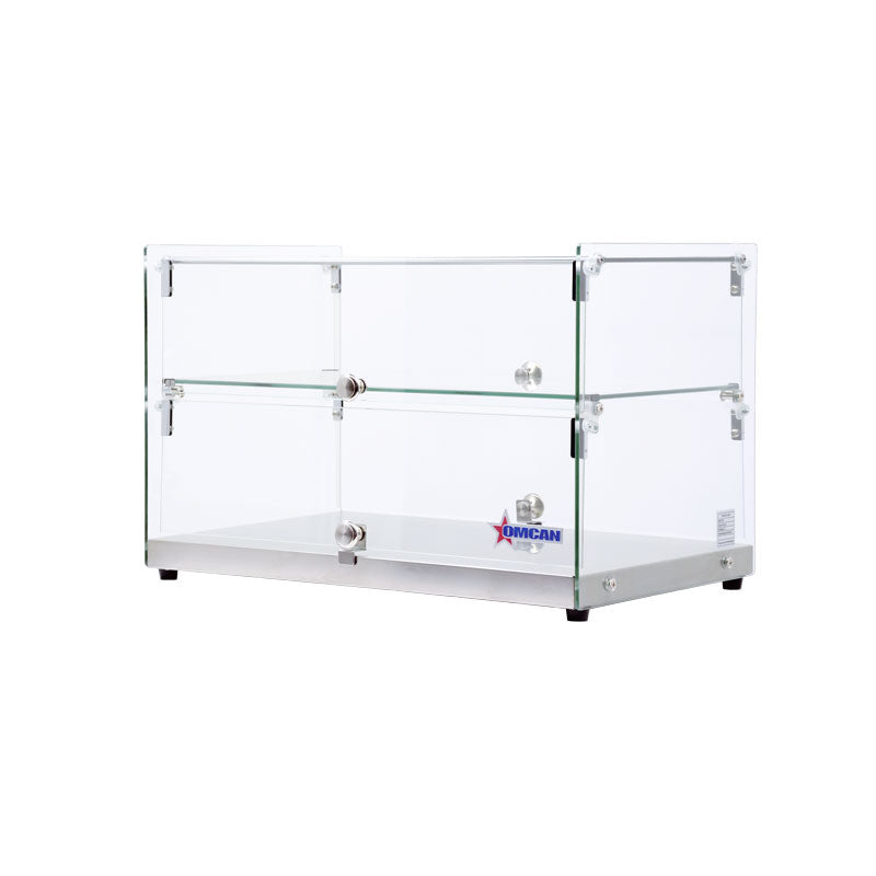 Omcan 44373 50L 22-inch Countertop Food Display Case with Square Front Glass