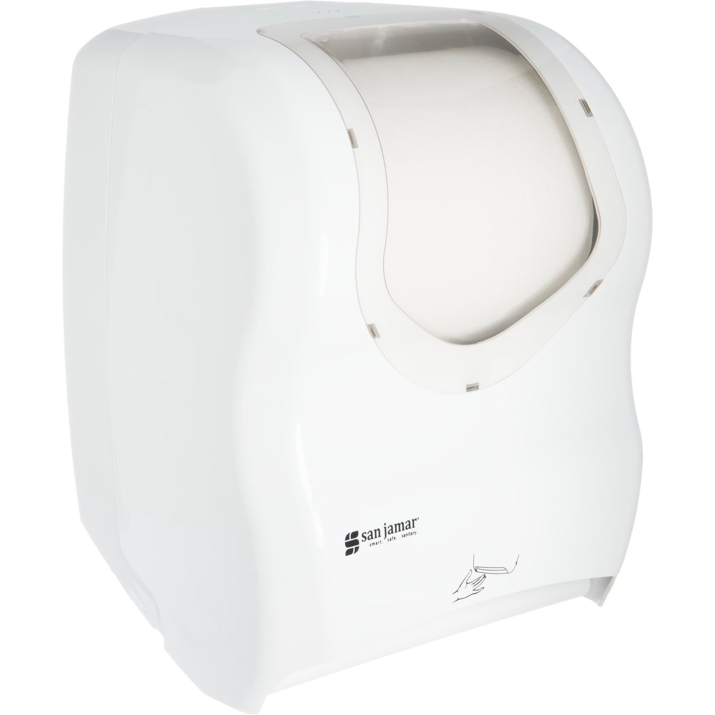 San Jamar T1470WHCL White/Clear Summit Smart System with IQ Sensor Electronic Touchless Towel Dispenser