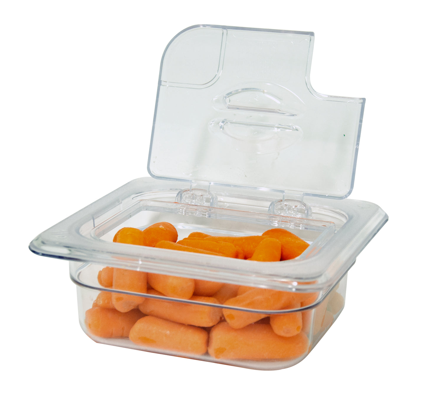 Omcan 43641 1 / 6 Clear Polycarbonate Flip Lid with Gap