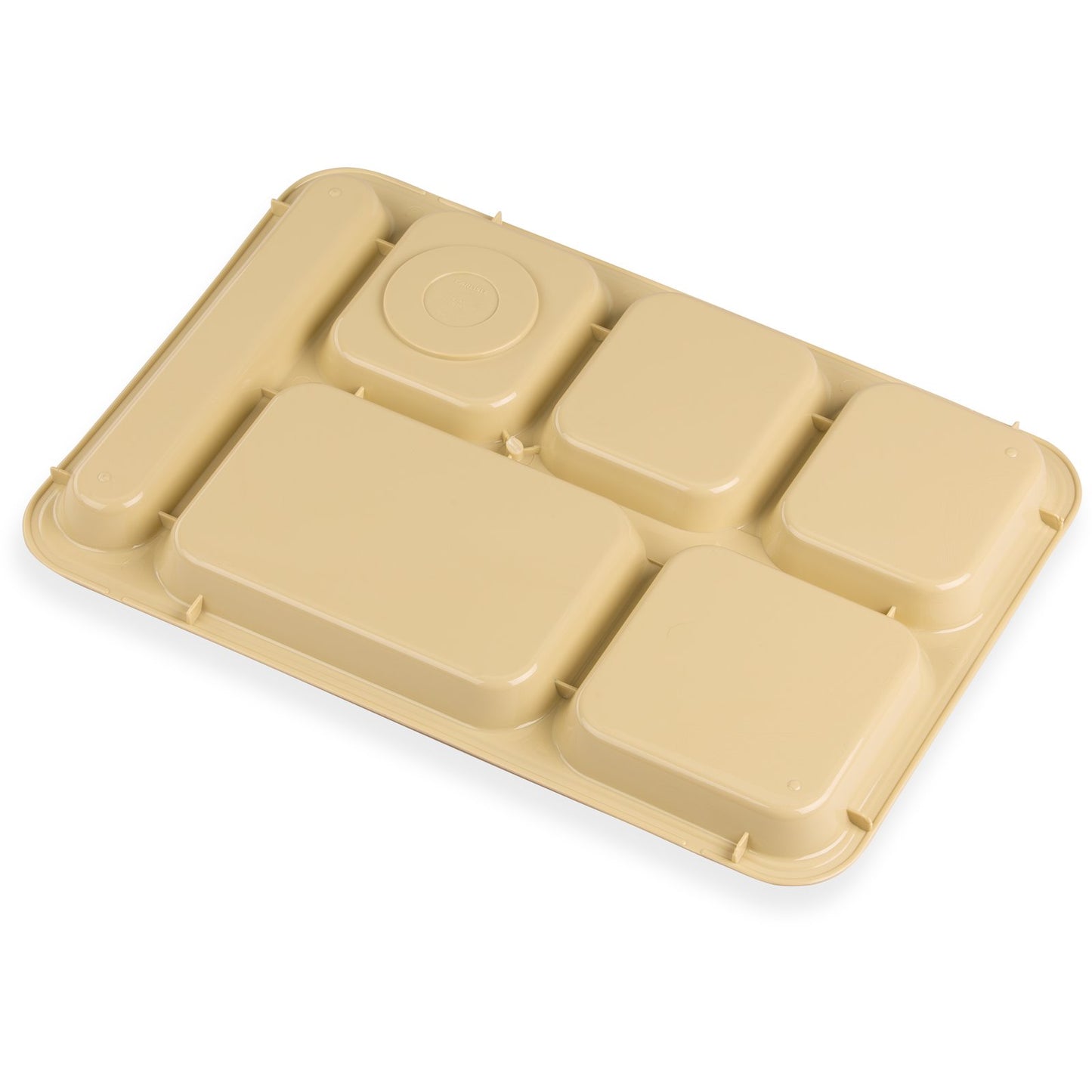 Carlisle 614R25 10" x 14" Tan 6-Compartment ABS Right-Hand Tray