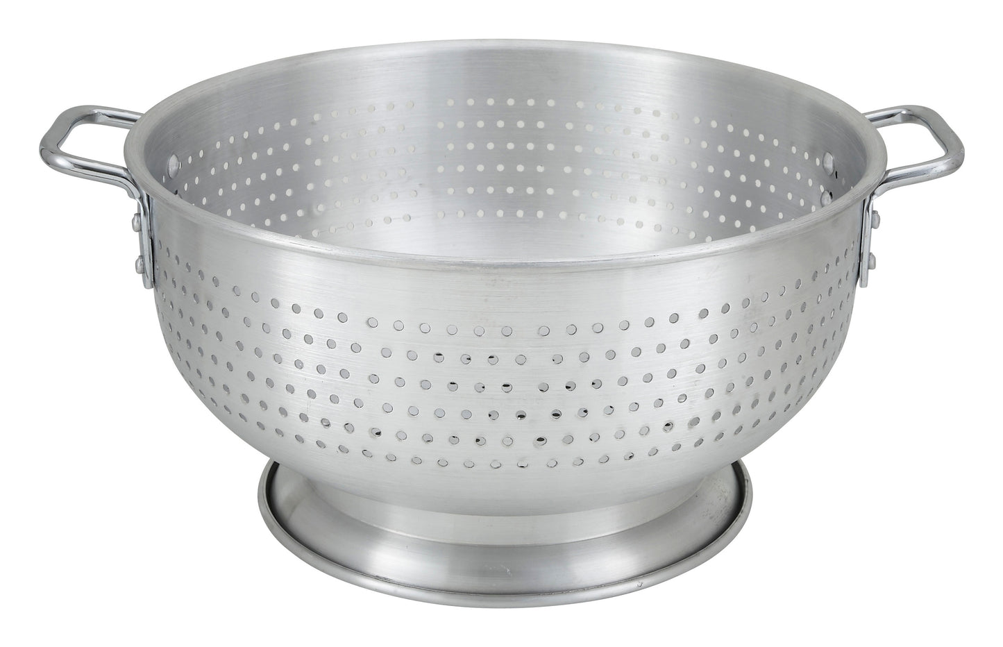 Winco ALO-16BH 16 Qt. Aluminum Colander w/ Base & Handle