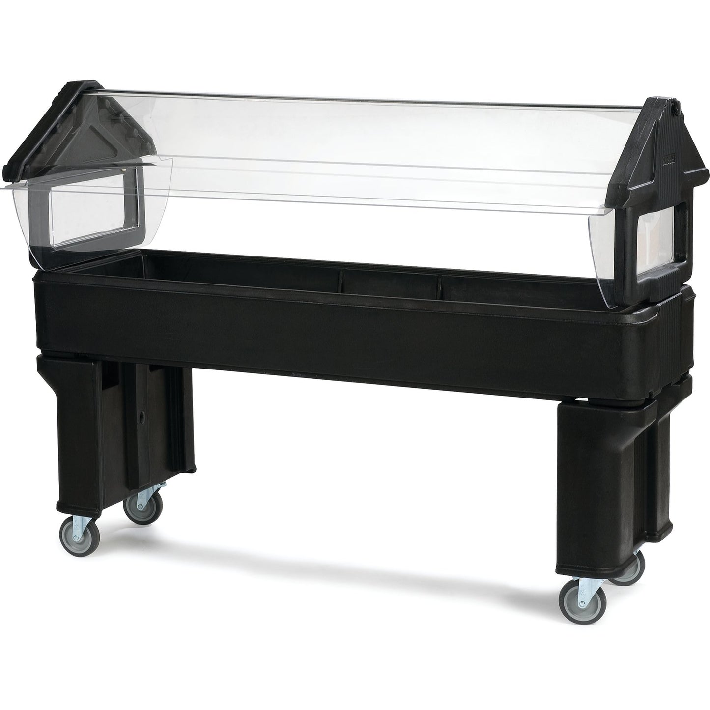 Carlisle 660603 6' x 2' x 4.2' Black Six Star Portable Food Bar with Legs