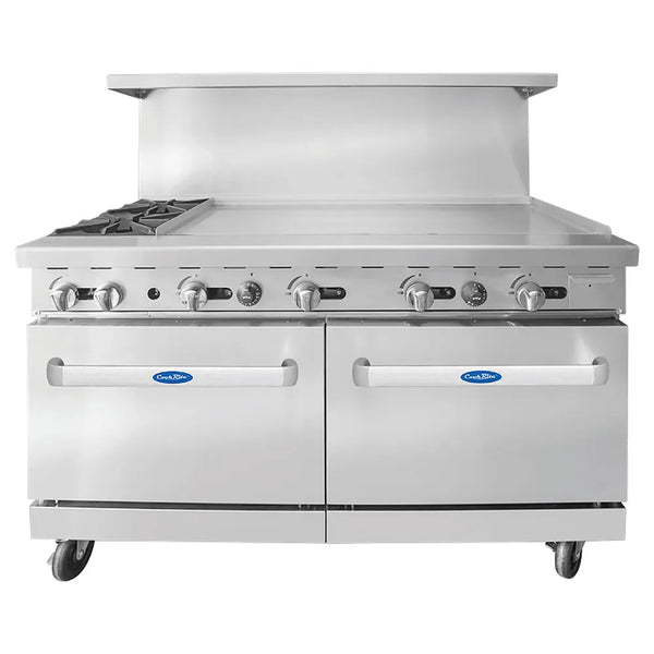 Atosa AGR-2B48GR-LP 60" Liquid Propane Gas Two Burner Gas Range with 48" Griddle